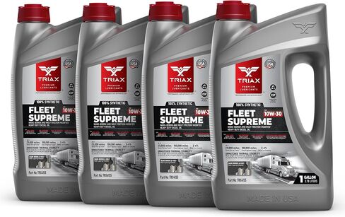 Triax Fleet Supreme ESP 10W-30 Ultimate اصطناعي بالكامل، معدل الاحتكاك، API CK-4، زيت محرك ديزل للخدمة الشاقة مع مولي، أداء معزز، أداء رائع لضربات القوة (1 جالون) in Saudi Arabia