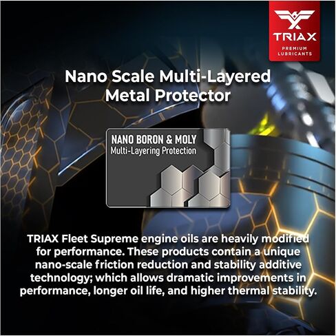 Triax Fleet Supreme ESP 10W-30 Ultimate اصطناعي بالكامل، معدل الاحتكاك، API CK-4، زيت محرك ديزل للخدمة الشاقة مع مولي، أداء معزز، أداء رائع لضربات القوة (1 جالون) in Saudi Arabia