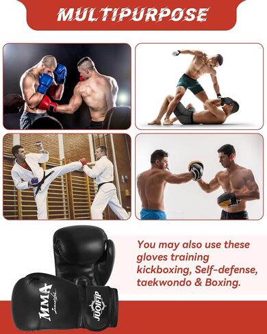 قفازات MMA للرجال والنساء - قفازات الملاكمة MMA مع حزام معصم قابل للتعديل - قفاز تدريب ملاكمة لـ MMA UFC Kickboxing Muay Thai وتدريبات أكياس اللكم الثقيلة in Kuwait