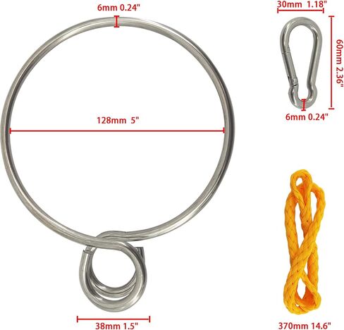 Stainless Steel 6mm Marine Anchor Assist Retrieval Device System Ring with Carabiner and Tether for Boats Yachts Ships in Saudi Arabia