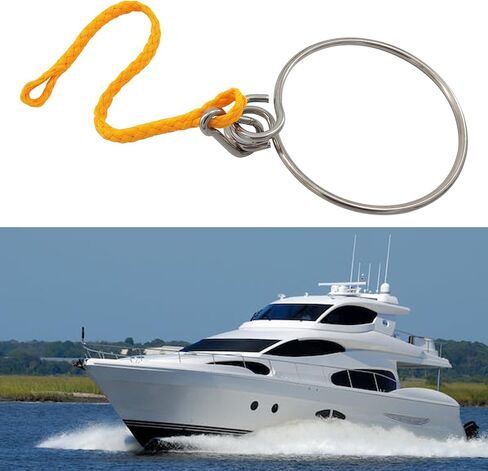 Stainless Steel 6mm Marine Anchor Assist Retrieval Device System Ring with Carabiner and Tether for Boats Yachts Ships in Saudi Arabia