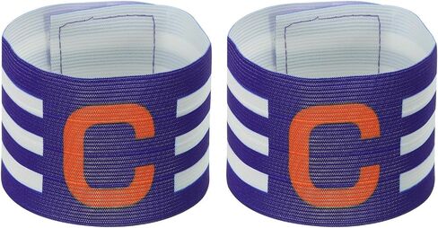 PATIKIL 12.2x2.5 Soccer Captain C Armband, 2 Pack Nylon Unisex Elastic Arm Badge Adjustable for Youth Adult Team Training, Blue in Saudi Arabia