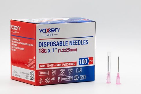 Vaxxen Labs يمكن التخلص منها 18 جرام × 1 بوصة قفل Luer (صندوق 100) in Kuwait