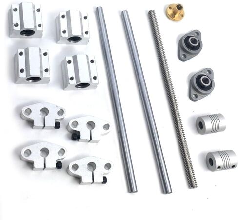 محور بصري عمودي 150 مم ومسمار الرصاص 8 مم ومحامل كتلة الوسادة وكتلة منزلق مع دعم عمود السكك الحديدية المزدوج ومجموعة اقتران العمود المرن المكونة من 15 قطعة in Kuwait