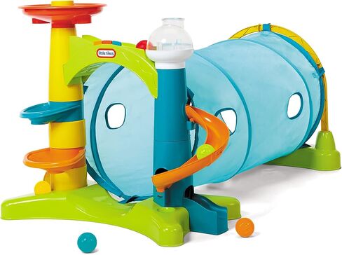 Little Tikes Learn & Play 2-in-1 Activity Tunnel with Ball Drop Game, Windows, Silly Sounds, Music, Accessories, Collapsible for Easy Storage- Gifts for Kids, Toy for Boys Girls Age 1 2 3 Year Olds in Saudi Arabia