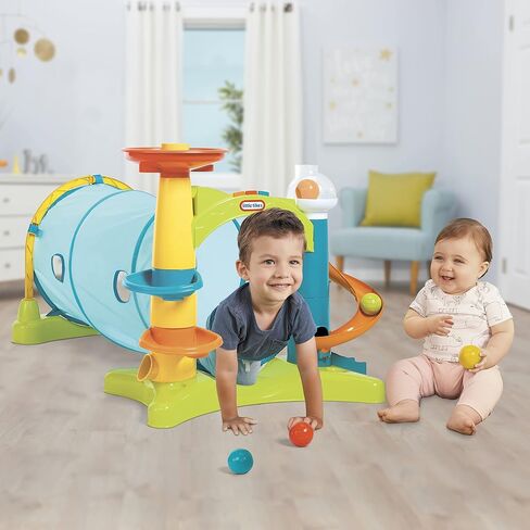 Little Tikes Learn & Play 2-in-1 Activity Tunnel with Ball Drop Game, Windows, Silly Sounds, Music, Accessories, Collapsible for Easy Storage- Gifts for Kids, Toy for Boys Girls Age 1 2 3 Year Olds in Saudi Arabia