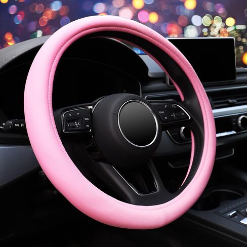 ZHOL Steering Wheel Cover Universal 15 inch Microfiber Breathable Ice Silk Steering Wheel Covers Anti-Slip Car Interior Accessories for Women Men, Warm in Winter and Cool in Summer, Black in Saudi Arabia