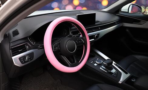 ZHOL Steering Wheel Cover Universal 15 inch Microfiber Breathable Ice Silk Steering Wheel Covers Anti-Slip Car Interior Accessories for Women Men, Warm in Winter and Cool in Summer, Black in Saudi Arabia