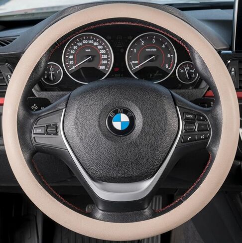 غطاء عجلة القيادة من السيليكون العالمي، يناسب عجلات القيادة بقطر 14 إلى 23 بوصة، ملحق جلدي للسيارة وبطانة مضادة للانزلاق (وردي فاقع) in Kuwait