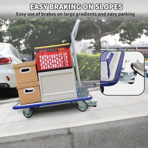 شاحنات منصة قابلة للطي مع عربة دفع الفرامل (33.1 * 21.2 بوصة) تحميل 550 رطل شاحنة يدوية بمنصة متحركة مسطحة in Kuwait