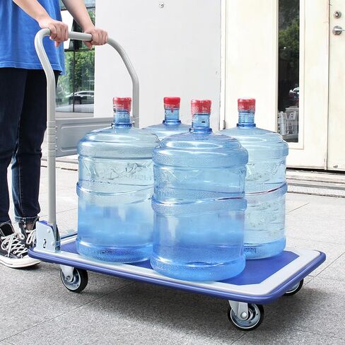 شاحنات منصة قابلة للطي مع عربة دفع الفرامل (33.1 * 21.2 بوصة) تحميل 550 رطل شاحنة يدوية بمنصة متحركة مسطحة in Kuwait