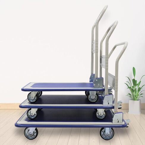 شاحنات منصة قابلة للطي مع عربة دفع الفرامل (33.1 * 21.2 بوصة) تحميل 550 رطل شاحنة يدوية بمنصة متحركة مسطحة in Kuwait