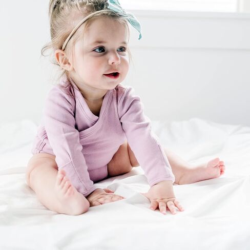 Baby Side Snap Kimono Bodysuit Set, Mitten Cuffs, 100% Cotton, Boy Girl, 4 Pack in Saudi Arabia