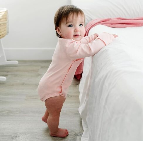 Baby Side Snap Kimono Bodysuit Set, Mitten Cuffs, 100% Cotton, Boy Girl, 4 Pack in Saudi Arabia
