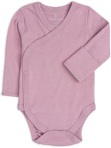 Baby Side Snap Kimono Bodysuit Set, Mitten Cuffs, 100% Cotton, Boy Girl, 4 Pack in Saudi Arabia