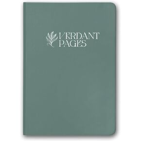 A5 Hardcover Notebook – 5.8" x 8.4" Green Vegan Leather Journal, 174 Numbered Lined Pages, 100gsm FSC Paper, Lay-Flat Design, Index & Plantable Seed Paper Insert – Eco-Friendly Premium Writing Notebook in Saudi Arabia