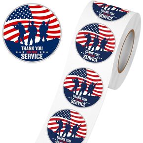 لويز ماليز 500pcs قدامى المحاربين يوم ملصقات أمريكا العسكرية لصالح الحفلات التقاعد شكرا لك على ملصقات ملصق الخدمة الخاصة بك الاحتفال بالإمدادات in Kuwait