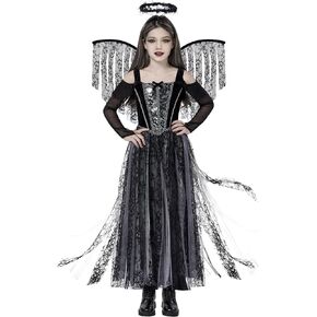 زي إبداعات spooktacular child أسود الساقطة الملاك ، والبنات الزي الظلام ملاك الزي ، واللعب الشيطان للأطفال لعب دور الهالوين in Kuwait
