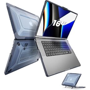 تم تصميم SEYMAC لـ MacBook Pro 14 بوصة 2023/2021 الإصدار M3 M2 A2779 M1 A2442 Pro Max Huchive Rugged Shell Case With Anti Slip Stand for MacBook Pro 14 "، Blue in Kuwait
