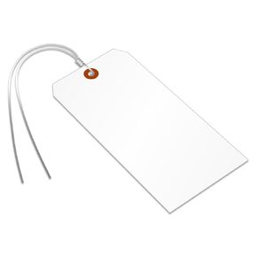 SmartSign Blank Red Shipping Tags with Wires | 6.25" x 3.125" Size 8 Tear Proof Polypropylene, Pack of 25 in Saudi Arabia
