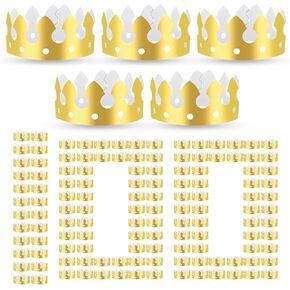100 Pcs Paper Crowns for Adults, Gold King Princess Paper Crown Bulk for Boys Girls Adults Women Men Birthday Party Supplies Decoration Photo Props Family Banquets School Classroom (Classic Style) in Kuwait