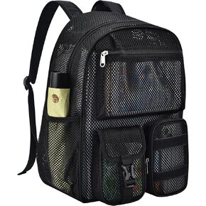 حقيبة ظهر للشبكة للمدرسة ، مع مقصورة كمبيوتر محمول داخلية ، وحقبة كتب شبه شفافة مع بنجي وأشرطة مبطنة للشاطئ ، والسباحة ، والرياضة ، والعمل ، والسفر الأسود in Kuwait