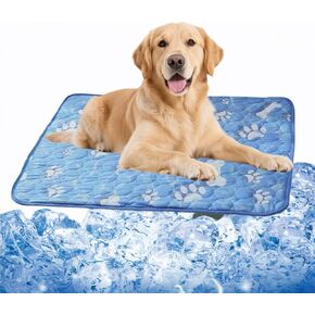 حصيرة كبيرة تبريد الكلاب 27.56x21.65 بوصة - وسادة تبريد ذاتية للسلالات الكبيرة ، وسادة تبريد الحيوانات الأليفة المحمولة للاستخدام في الهواء in Kuwait