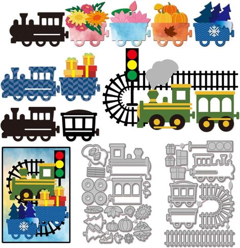Globleland Train Pickup يموت لقطات DIY مسارات السكك الحديدية DIY القطع المعدنية قطع اليقطين وشجرة عيد الميلاد يموت من أجل عيد الشكر عيد الميلاد يوم عيد الميلاد صنع بطاقة الحرف النقش in Saudi Arabia