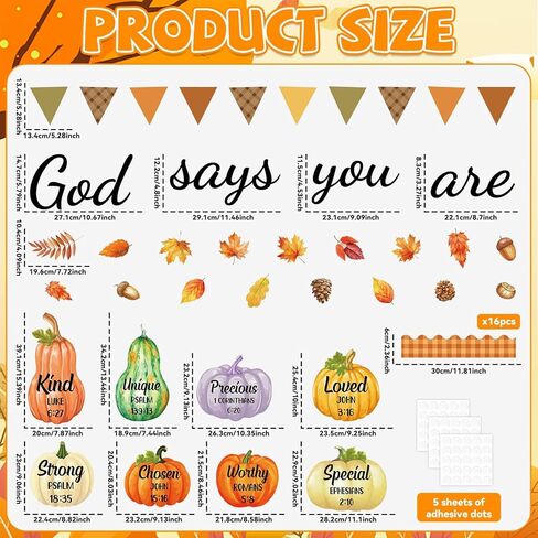 Fall Christian Bulletin Board Decorations Set God Says You are Religious Classroom Decor Inspirational Bulletin Board Pumpkin Maple Leaf Cutouts for Sunday School Classroom Home Church Wall Decor in Saudi Arabia