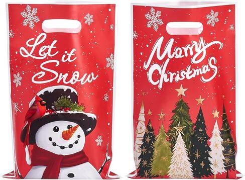 Ahysuet 50pcs Bagn Christmas Goodie Bag ، حفلات الهدايا لحفلات عيد الميلاد مع مقابض لحفلات العطلات. in Saudi Arabia