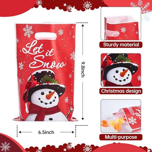 Ahysuet 50pcs Bagn Christmas Goodie Bag ، حفلات الهدايا لحفلات عيد الميلاد مع مقابض لحفلات العطلات. in Saudi Arabia