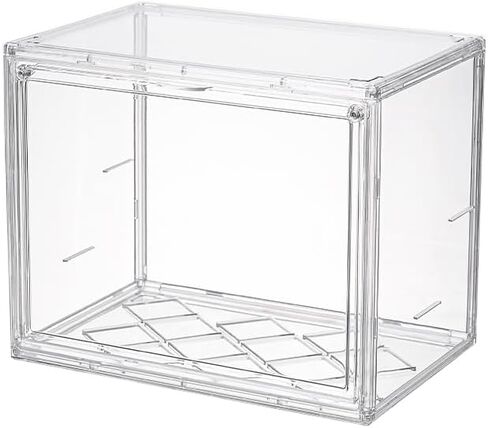 Clear Display Case with Lights, Acrylic Storage Organizers Box with Magnetic Door, Acrylic Dustproof Showcase for Collectibles Action Figure(1, Clear Medium) in Saudi Arabia