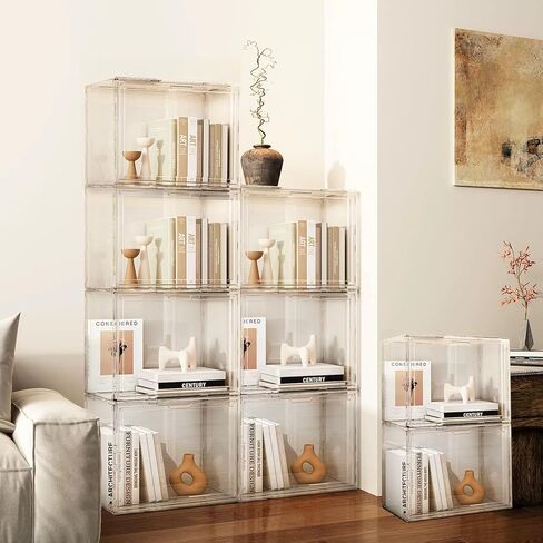 Large Clear Acrylic Display Box with Front Door – Spacious Organizer Case for Collectibles, Skincare, Toys, Office Supplies, 14.17×8.66×10.63 inches Transparent Storage Cabinet in Saudi Arabia