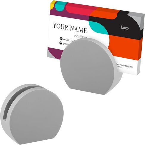 Marspark 2 Packs Resin Circle Business Card Card for Desk Gray Romin in Saudi Arabia