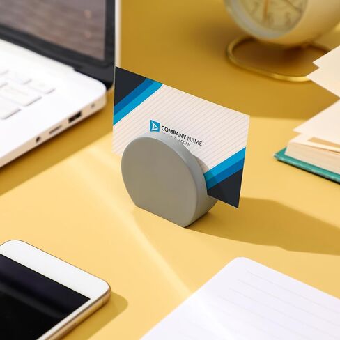 Marspark 2 Packs Resin Circle Business Card Card for Desk Gray Romin in Saudi Arabia