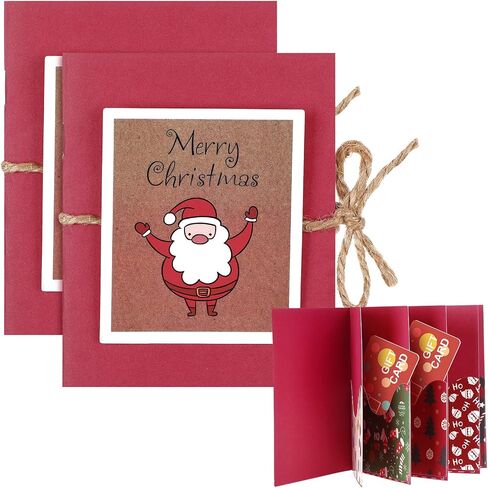 Frienda 2 Set Christmas Mini Gift Card Holder Booklet - Xmas Money and Gift Card Sleeve Book for Holiday, Teacher, Office Employee in Saudi Arabia