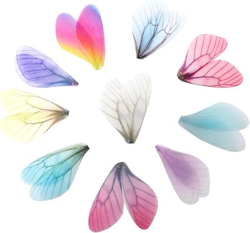 HONBAY 100PCS CRAFT CRAFT Dragonfly Wing Charms for Women Enring Jewelry Jewelry Crafts Hair Clip Decoration (10 Color) in Saudi Arabia