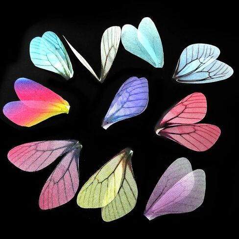 HONBAY 100PCS CRAFT CRAFT Dragonfly Wing Charms for Women Enring Jewelry Jewelry Crafts Hair Clip Decoration (10 Color) in Saudi Arabia