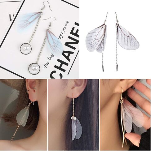HONBAY 100PCS CRAFT CRAFT Dragonfly Wing Charms for Women Enring Jewelry Jewelry Crafts Hair Clip Decoration (10 Color) in Saudi Arabia