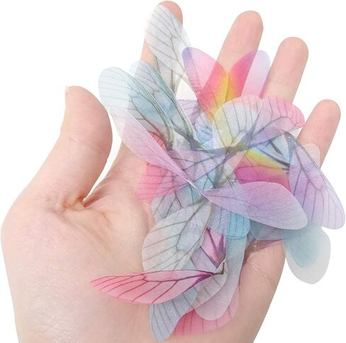 HONBAY 100PCS CRAFT CRAFT Dragonfly Wing Charms for Women Enring Jewelry Jewelry Crafts Hair Clip Decoration (10 Color) in Saudi Arabia