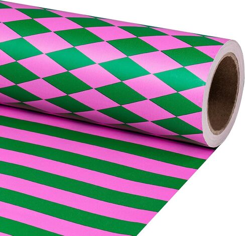 RUSPEPA REVERSIBLE RAPP LOPER For Girls و Mini Roll و Red and Pink Pattern و Diamond Grap ، Walling Gift For Christmas ، عيد الحب ، هدايا سوق مرح ، 17 بوصة × 16.4 قدمًا in Saudi Arabia