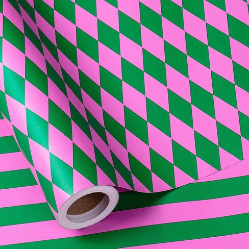 RUSPEPA REVERSIBLE RAPP LOPER For Girls و Mini Roll و Red and Pink Pattern و Diamond Grap ، Walling Gift For Christmas ، عيد الحب ، هدايا سوق مرح ، 17 بوصة × 16.4 قدمًا in Saudi Arabia