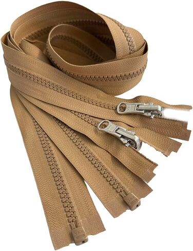 2pcs ykk #5 شريط منزلق بلاستيكي قابل للانعكاس داخل/خارجي متوسطة الوزن سترة رياضية سستة فصل ألومنيوم السحب جمل #007W - اختر طولك (الجمل #007W ، 22 بوصة) in Saudi Arabia