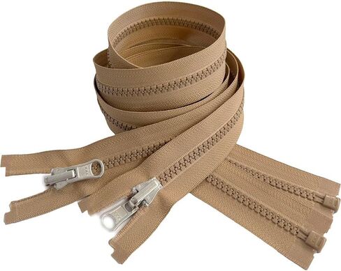 2pcs ykk #5 شريط منزلق بلاستيكي قابل للانعكاس داخل/خارجي متوسطة الوزن سترة رياضية سستة فصل ألومنيوم السحب جمل #007W - اختر طولك (الجمل #007W ، 22 بوصة) in Saudi Arabia