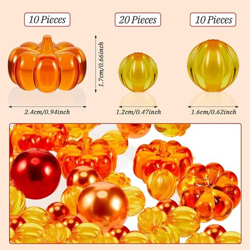 Jetec 116 Pcs Thanksgiving Vase Fillers Faux Pearl for Vase Filler Floating Candle Centerpieces Fall Pearl for Thanksgiving Home Table Party Decoration, Not Included Clear Beads(Maple Leaves Style) in Saudi Arabia