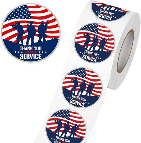 لويز ماليز 500pcs قدامى المحاربين يوم ملصقات أمريكا العسكرية لصالح الحفلات التقاعد شكرا لك على ملصقات ملصق الخدمة الخاصة بك الاحتفال بالإمدادات in Kuwait