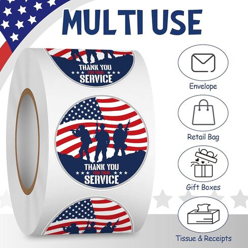 لويز ماليز 500pcs قدامى المحاربين يوم ملصقات أمريكا العسكرية لصالح الحفلات التقاعد شكرا لك على ملصقات ملصق الخدمة الخاصة بك الاحتفال بالإمدادات in Kuwait