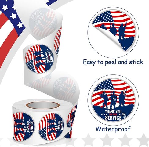 لويز ماليز 500pcs قدامى المحاربين يوم ملصقات أمريكا العسكرية لصالح الحفلات التقاعد شكرا لك على ملصقات ملصق الخدمة الخاصة بك الاحتفال بالإمدادات in Kuwait