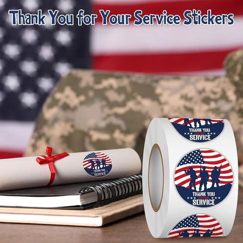لويز ماليز 500pcs قدامى المحاربين يوم ملصقات أمريكا العسكرية لصالح الحفلات التقاعد شكرا لك على ملصقات ملصق الخدمة الخاصة بك الاحتفال بالإمدادات in Kuwait