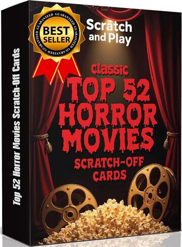 Horror Gifts for Horror Movie Lovers - USA Premium Top 52 Horror Movies Scratch Off Cards - Horror Movie Cards - Halloween Movie Night - Date Night Ideas for Couples - Horror Gift for Women and Men in Saudi Arabia